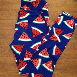 Lularoe Americana Watermelon Leggings